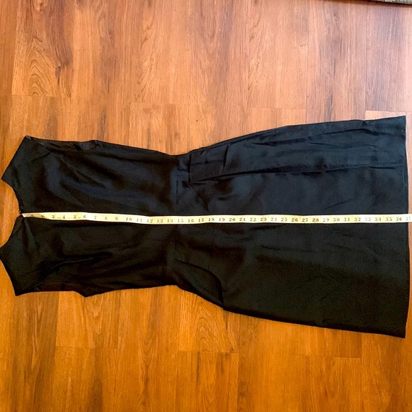 Vintage black raw silk dress Size 8 Size Medium Cocktail retro evening - Picture 2 of 10